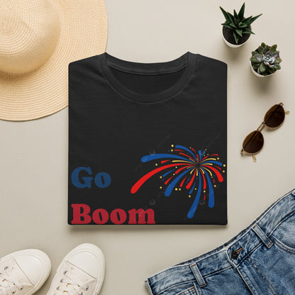 Go Boom America T-Shirt — Patriotic Fireworks Fourth of July Tee