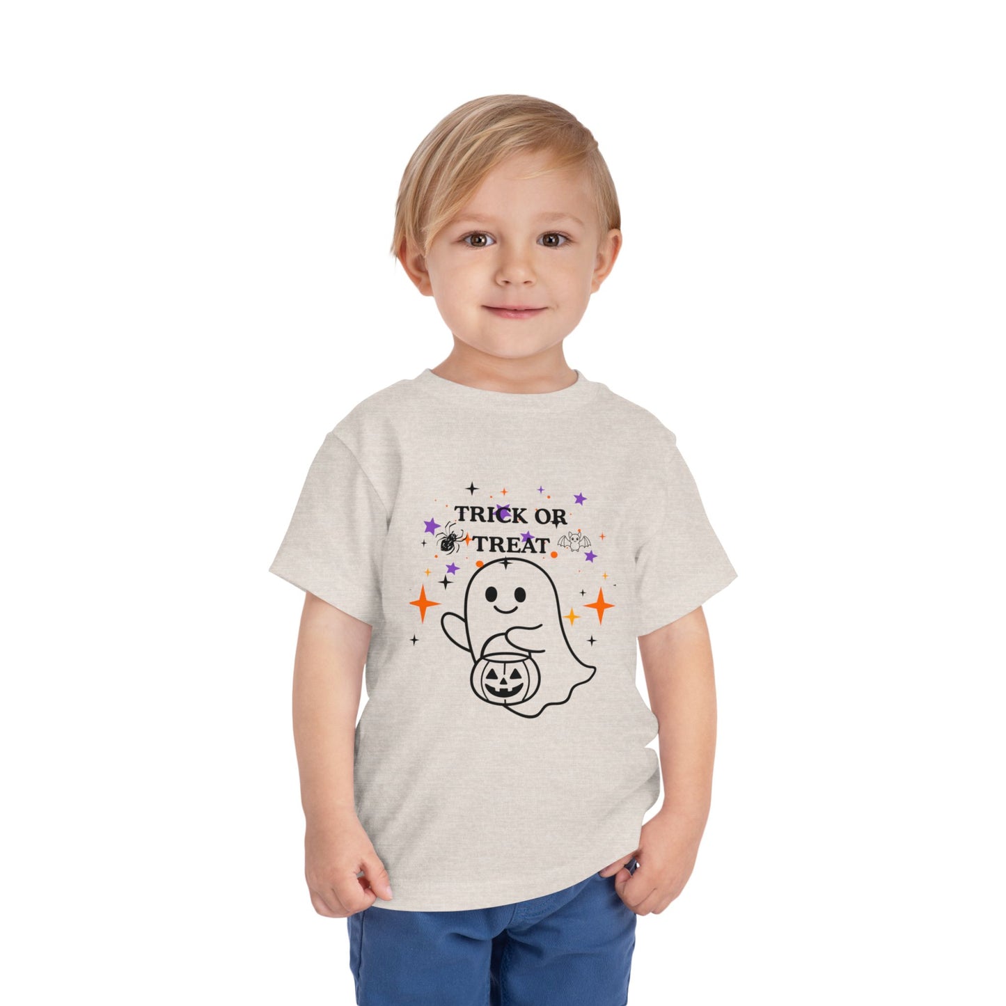 Toddler Halloween Tee - Cute Ghost "Trick or Treat" Pumpkin T-Shirt