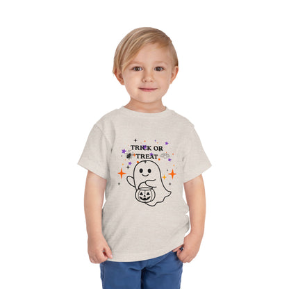 Toddler Halloween Tee - Cute Ghost "Trick or Treat" Pumpkin T-Shirt