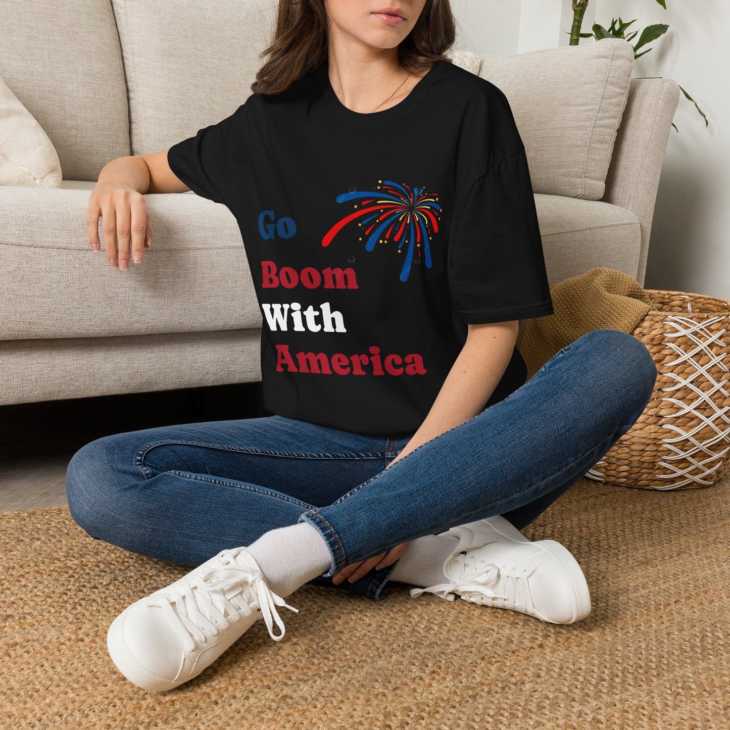 Go Boom America T-Shirt — Patriotic Fireworks Fourth of July Tee