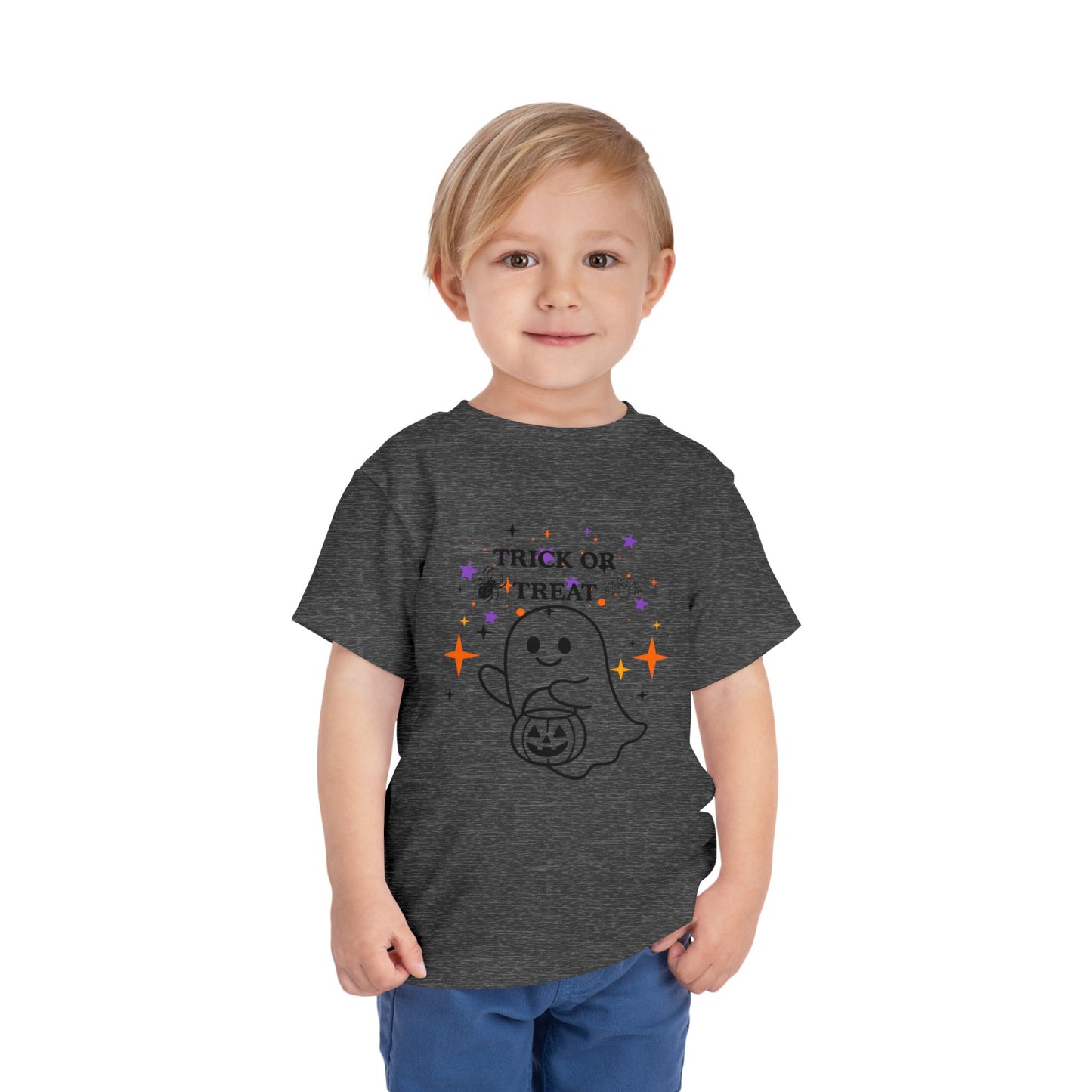 Toddler Halloween Tee - Cute Ghost "Trick or Treat" Pumpkin T-Shirt