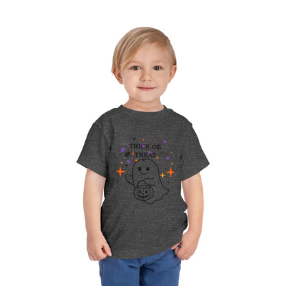 Toddler Halloween Tee - Cute Ghost "Trick or Treat" Pumpkin T-Shirt