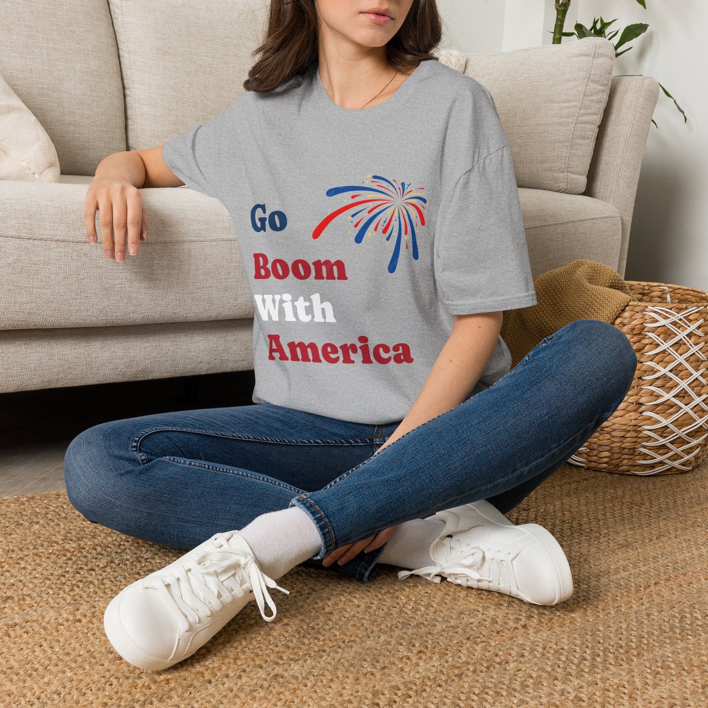 Go Boom America T-Shirt — Patriotic Fireworks Fourth of July Tee