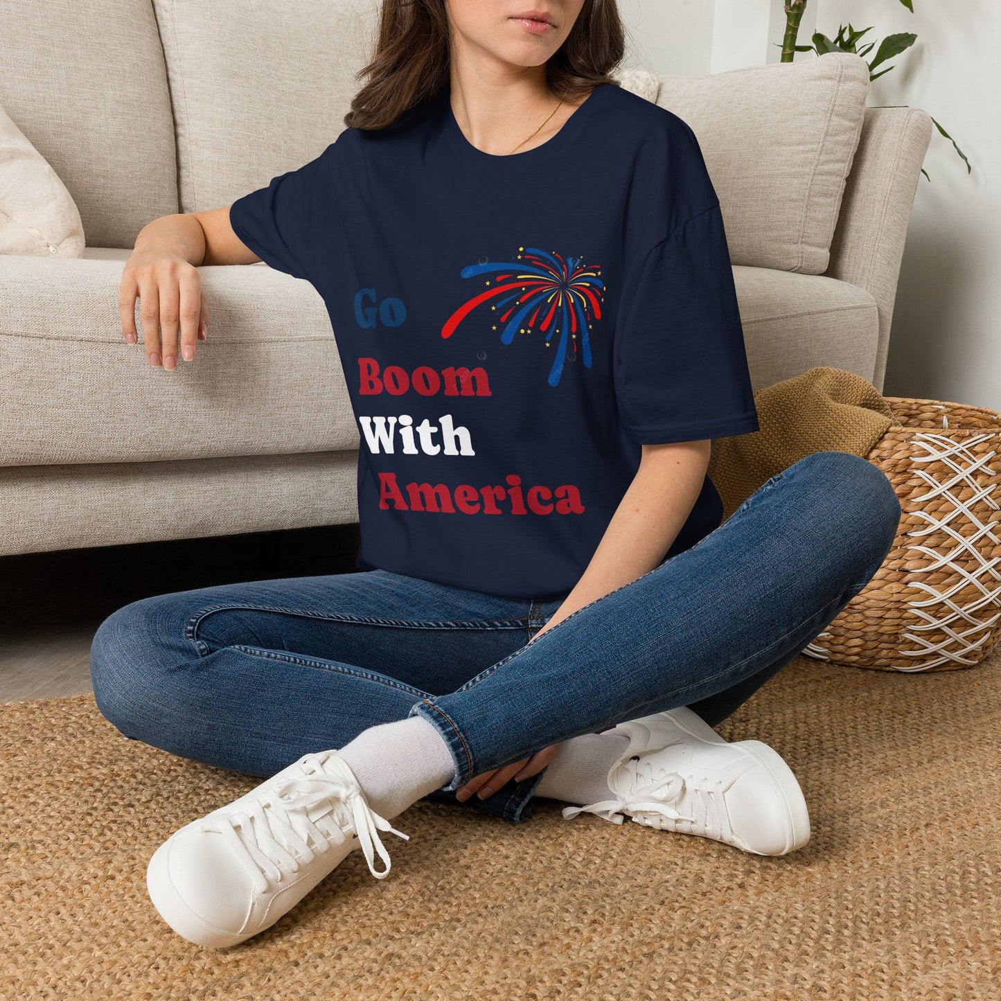 Go Boom America T-Shirt — Patriotic Fireworks Fourth of July Tee