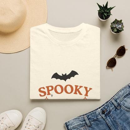 Spooky Season T-Shirt — Cute Halloween Bat & Bow Tee