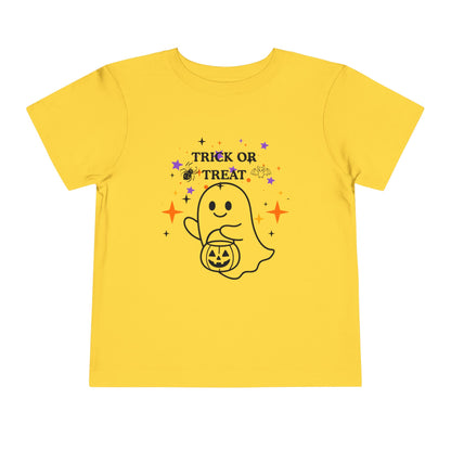 Toddler Halloween Tee - Cute Ghost "Trick or Treat" Pumpkin T-Shirt