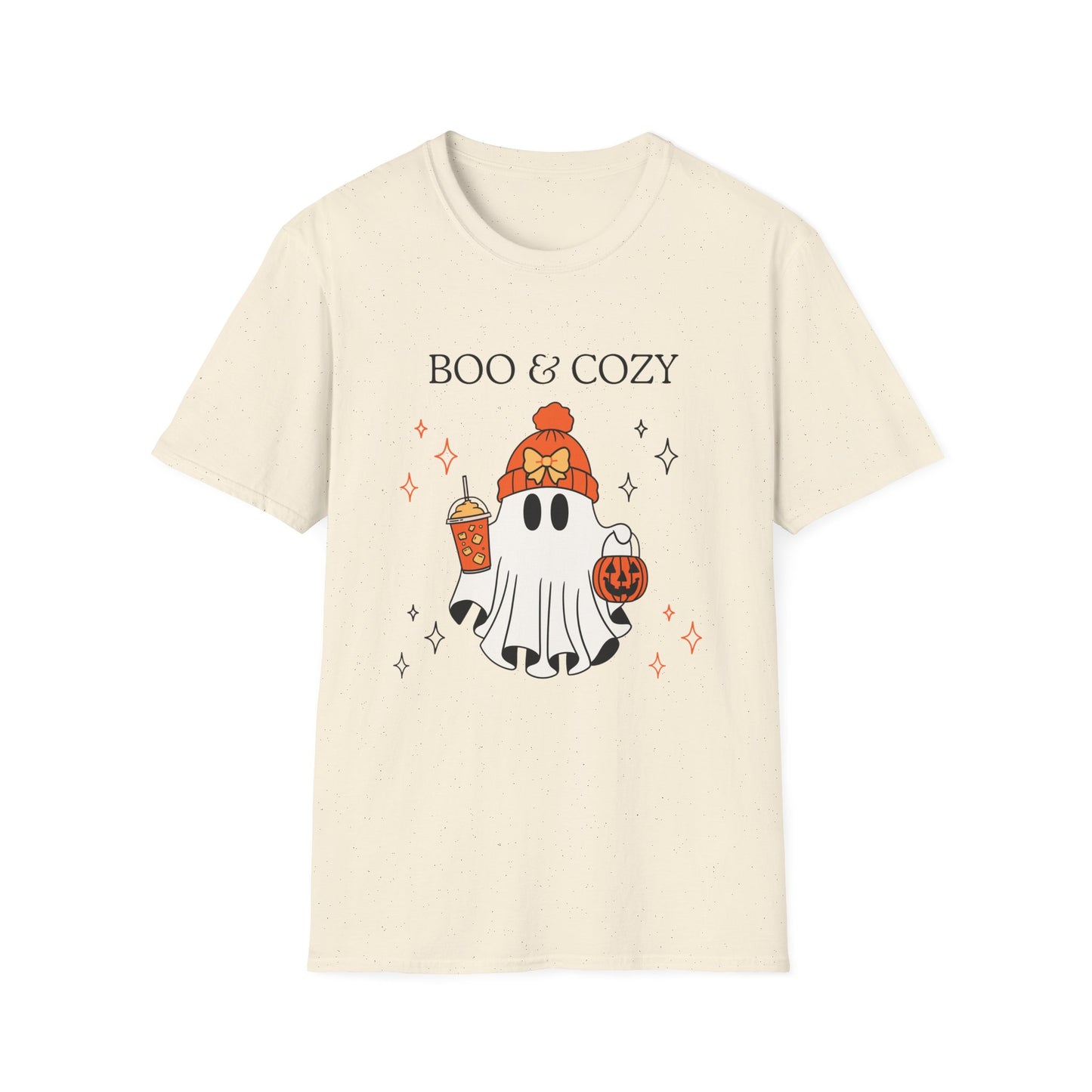 Boo & Cozy Ghost T-Shirt — Cute Fall Halloween Tee