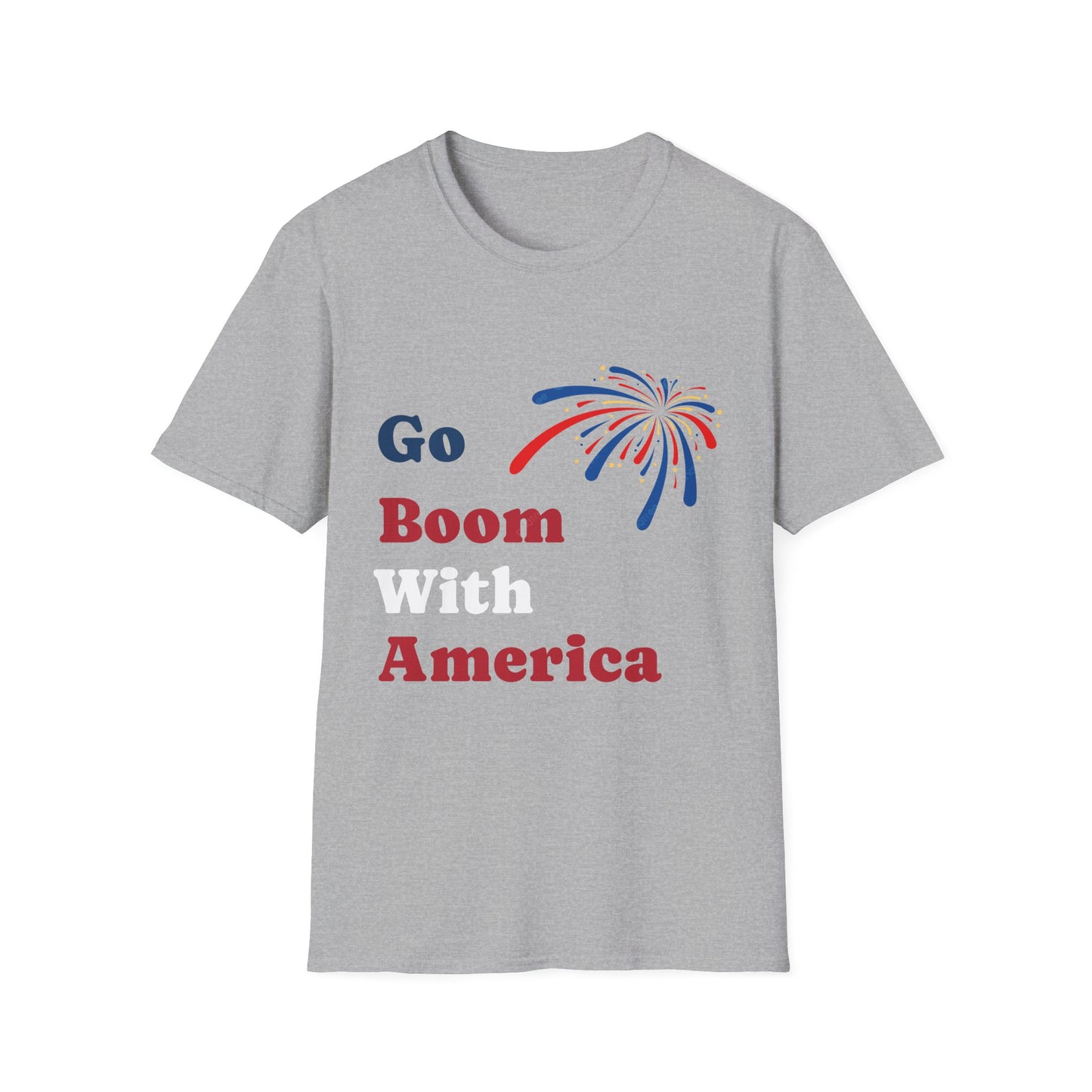 Go Boom America T-Shirt — Patriotic Fireworks Fourth of July Tee