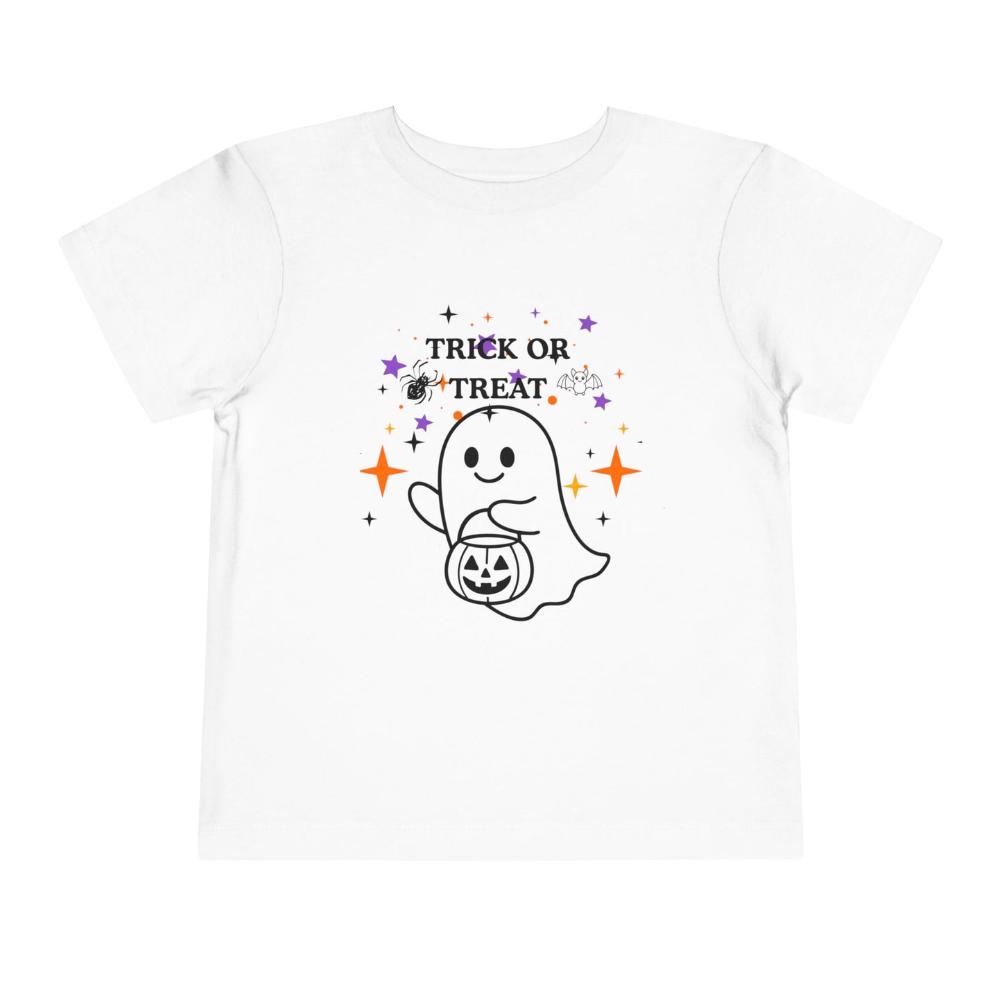 Toddler Halloween Tee - Cute Ghost "Trick or Treat" Pumpkin T-Shirt