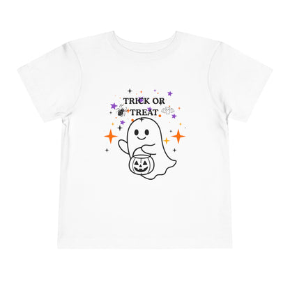 Toddler Halloween Tee - Cute Ghost "Trick or Treat" Pumpkin T-Shirt