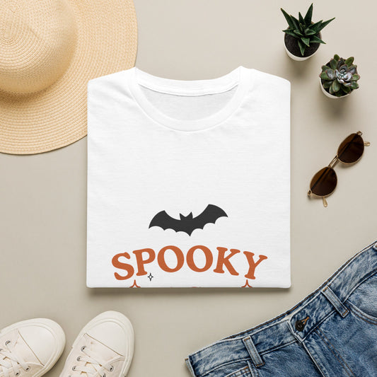 Spooky Season T-Shirt — Cute Halloween Bat & Bow Tee