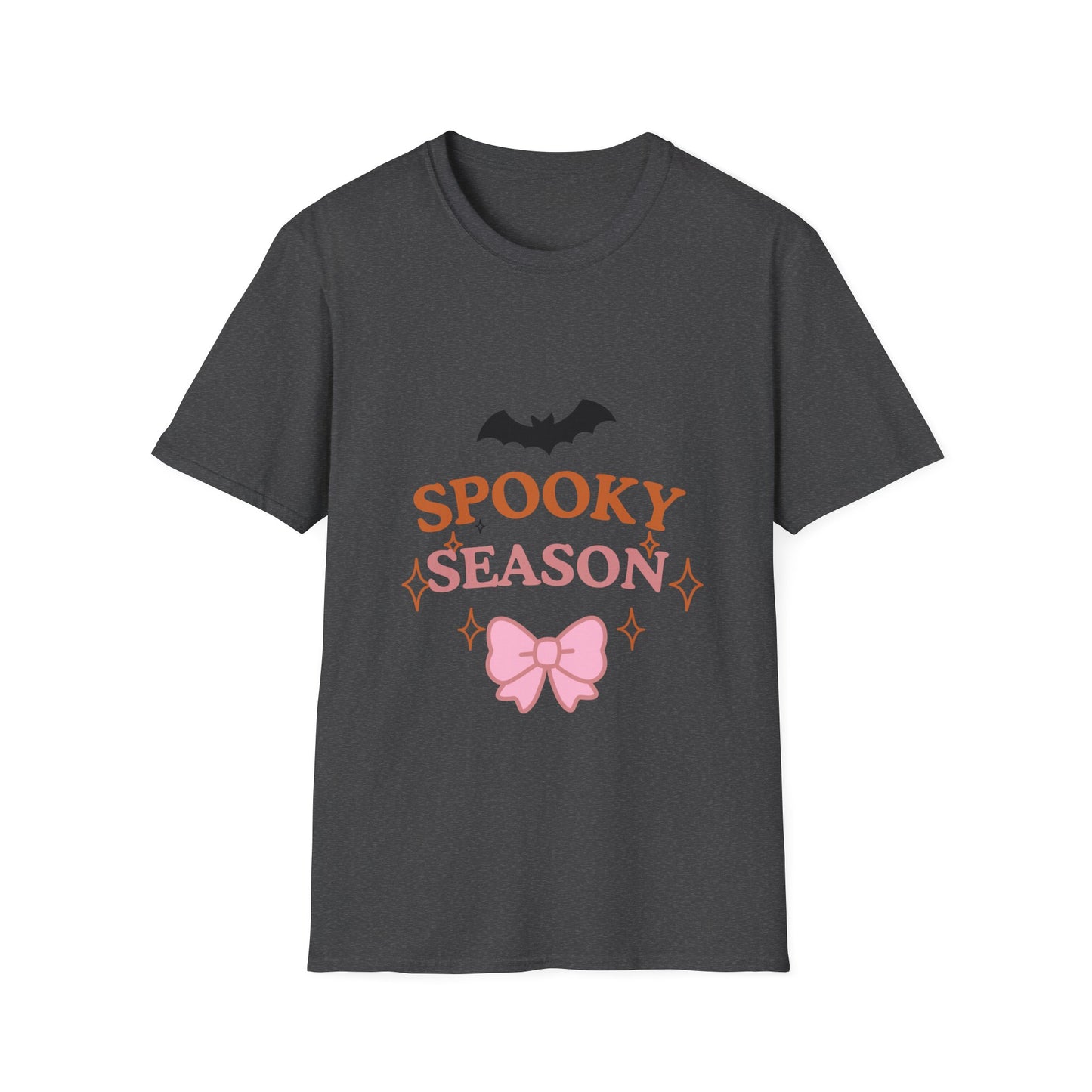 Spooky Season T-Shirt — Cute Halloween Bat & Bow Tee