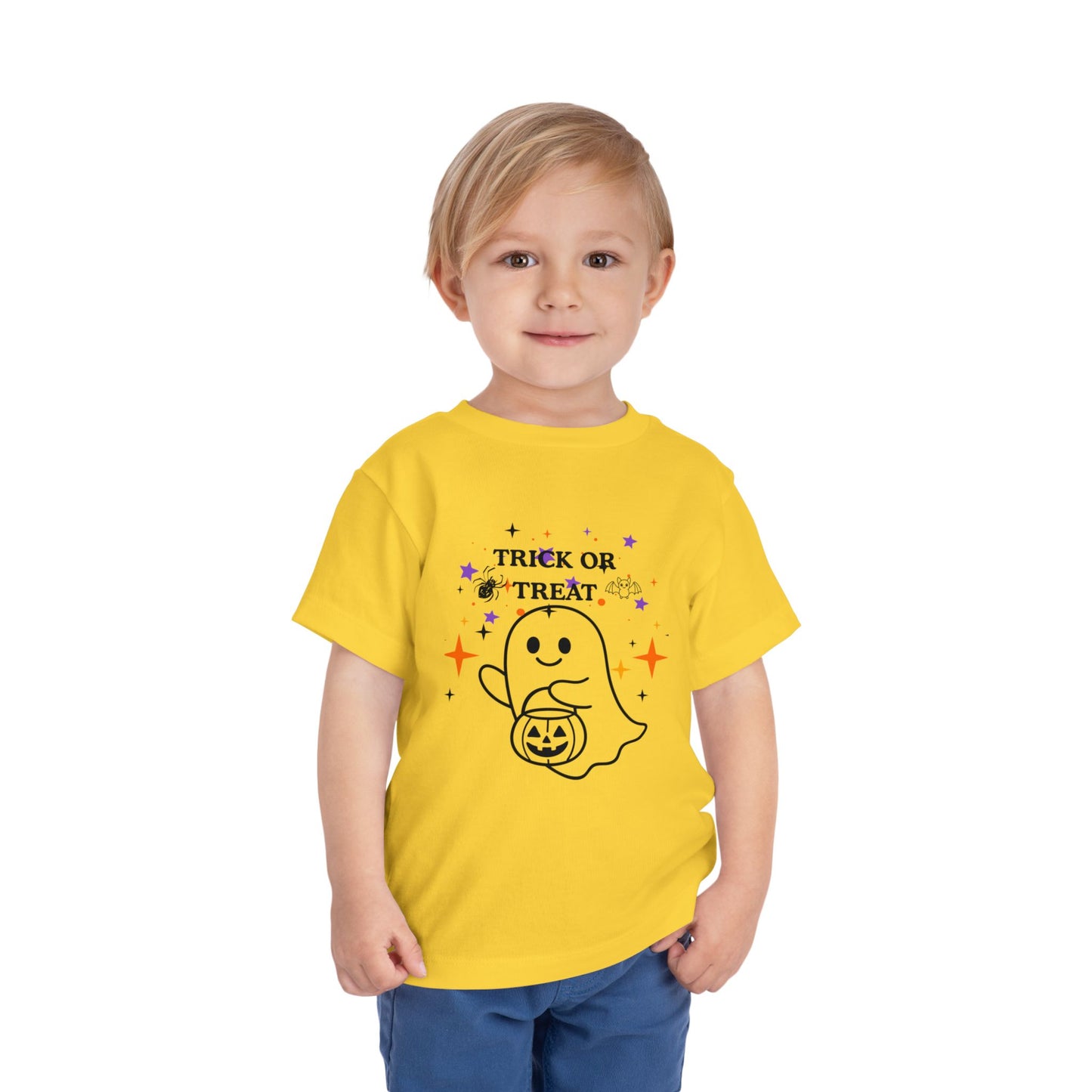 Toddler Halloween Tee - Cute Ghost "Trick or Treat" Pumpkin T-Shirt