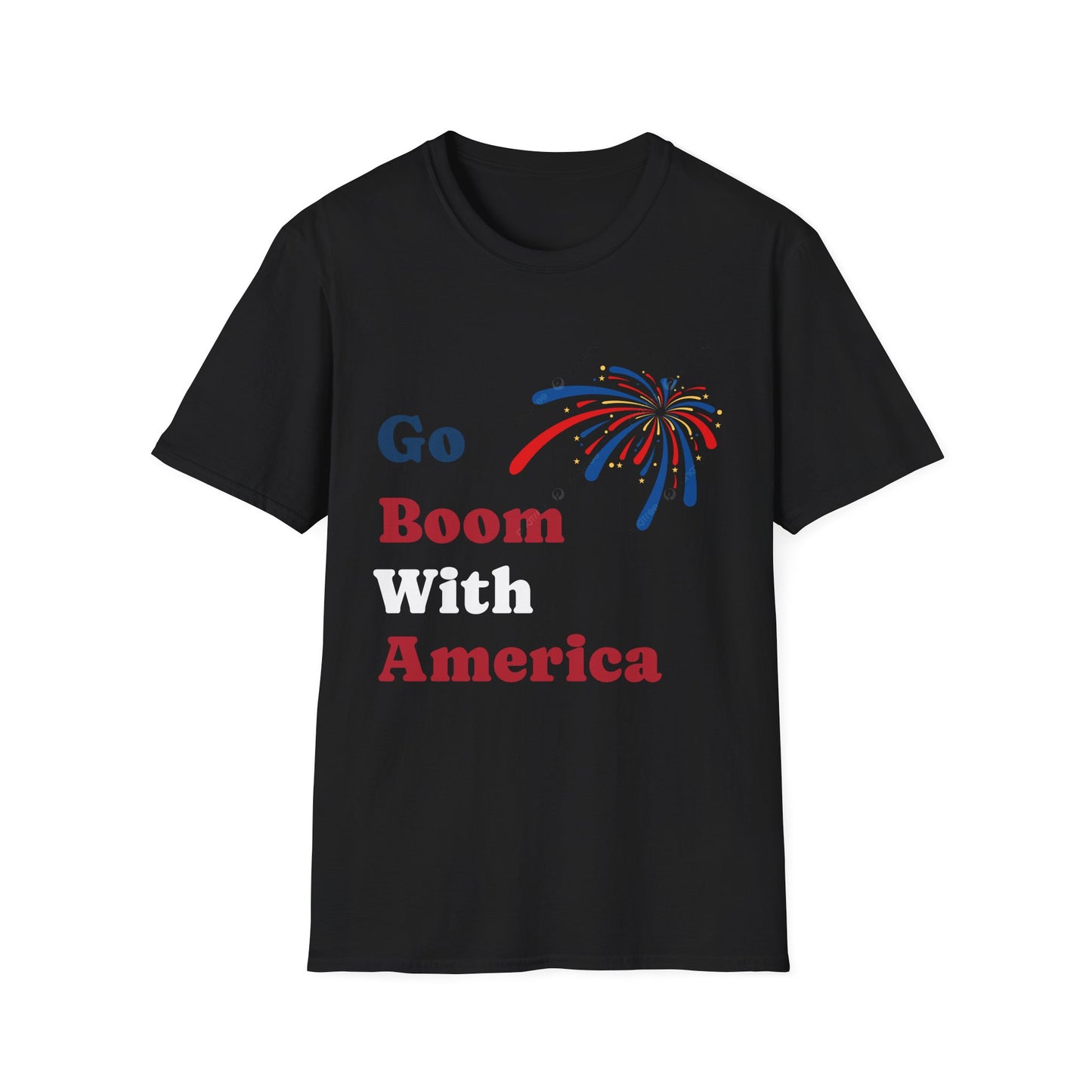 Go Boom America T-Shirt — Patriotic Fireworks Fourth of July Tee