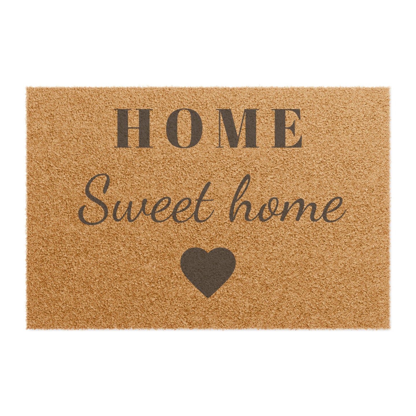 Doormat — "Home Sweet Home" Coir Welcome Mat with Heart