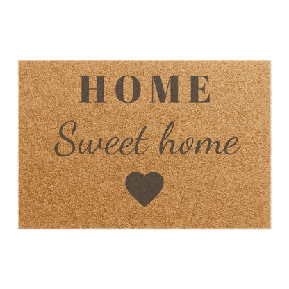 Doormat — "Home Sweet Home" Coir Welcome Mat with Heart