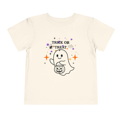 Toddler Halloween Tee - Cute Ghost "Trick or Treat" Pumpkin T-Shirt