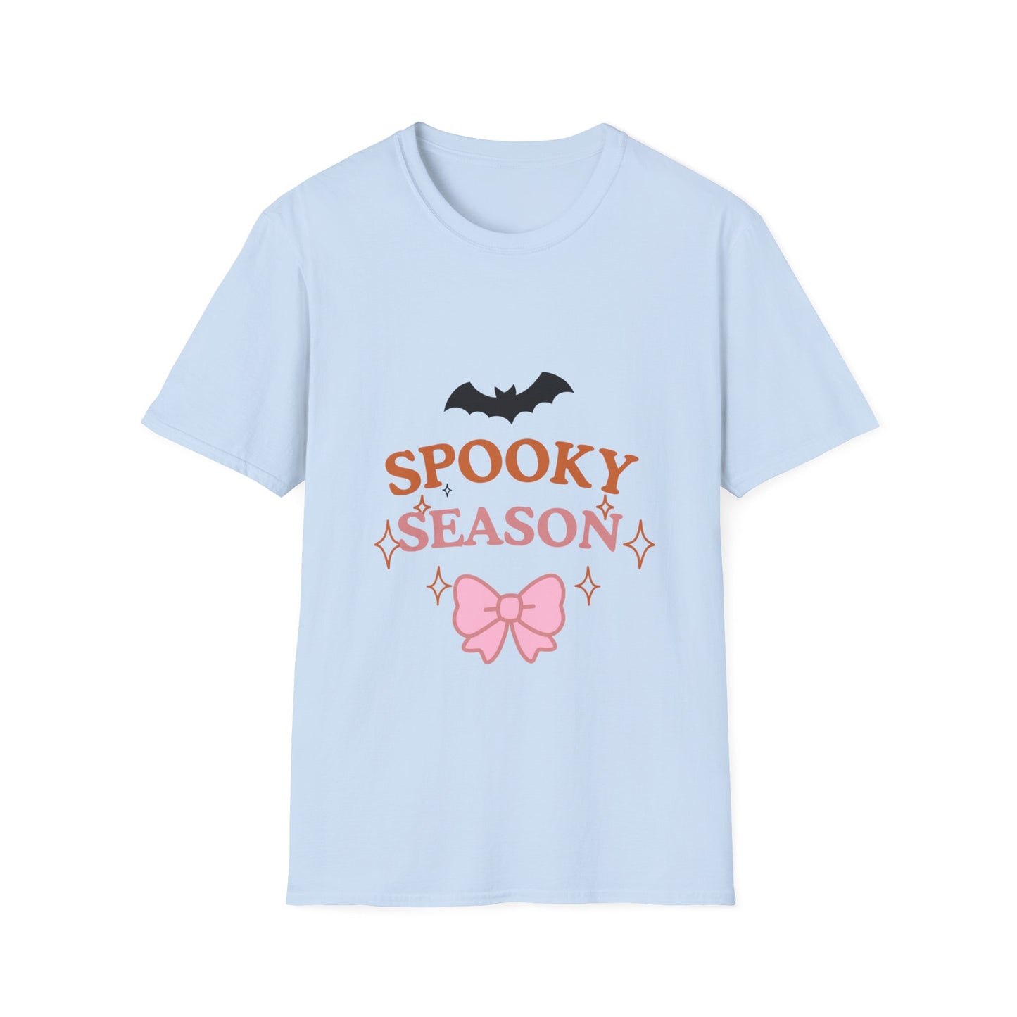 Spooky Season T-Shirt — Cute Halloween Bat & Bow Tee