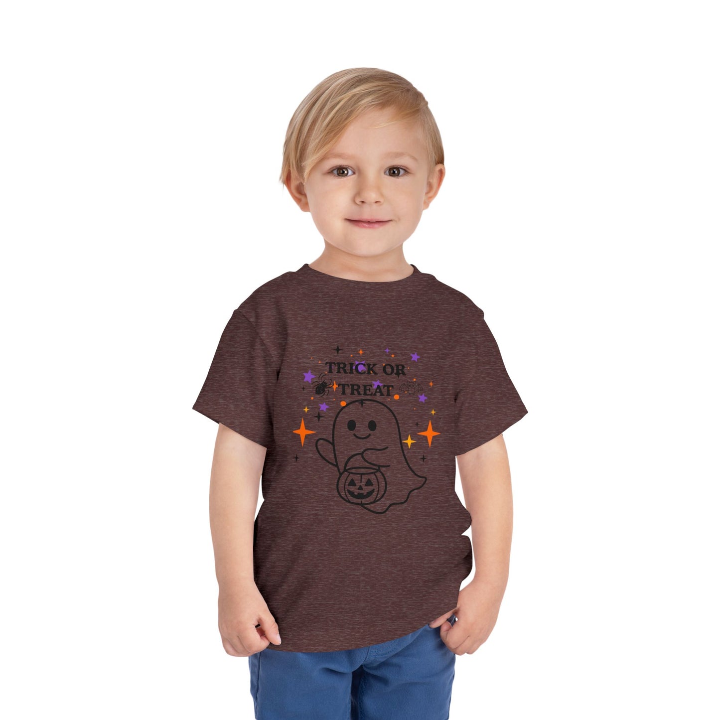 Toddler Halloween Tee - Cute Ghost "Trick or Treat" Pumpkin T-Shirt