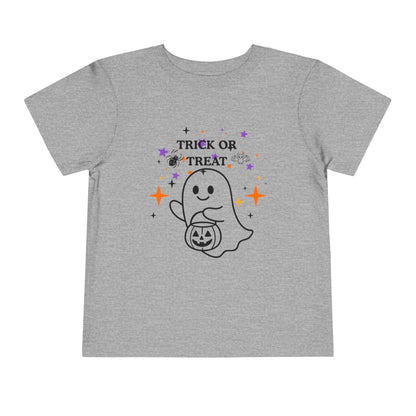 Toddler Halloween Tee - Cute Ghost "Trick or Treat" Pumpkin T-Shirt