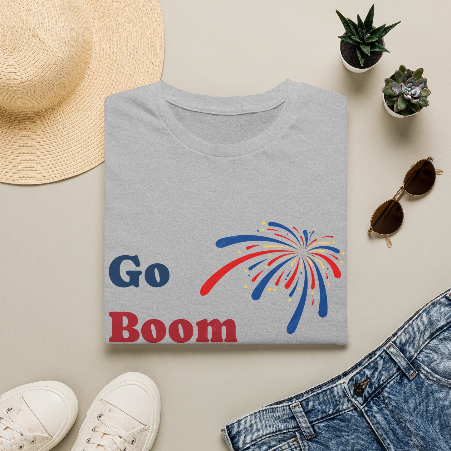 Go Boom America T-Shirt — Patriotic Fireworks Fourth of July Tee