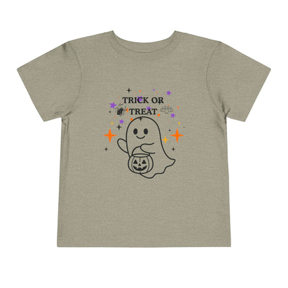 Toddler Halloween Tee - Cute Ghost "Trick or Treat" Pumpkin T-Shirt