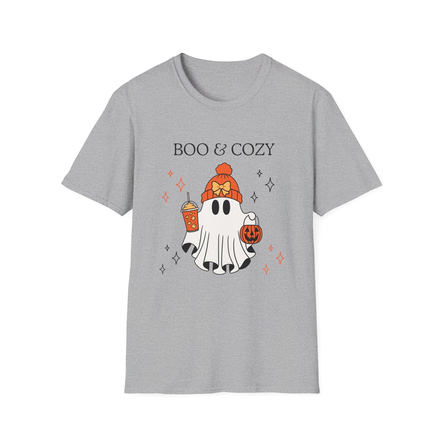 Boo & Cozy Ghost T-Shirt — Cute Fall Halloween Tee