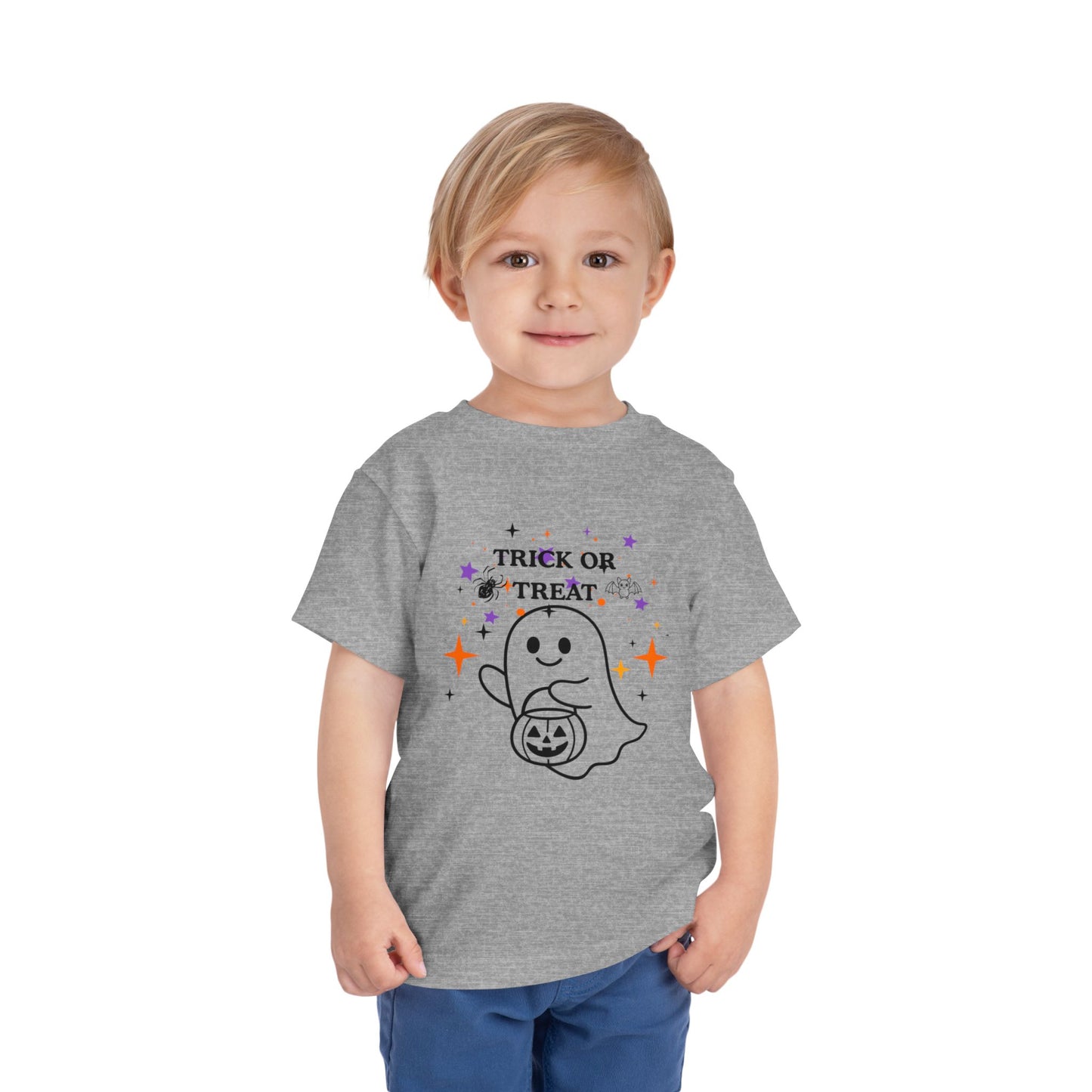 Toddler Halloween Tee - Cute Ghost "Trick or Treat" Pumpkin T-Shirt