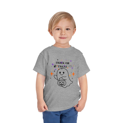 Toddler Halloween Tee - Cute Ghost "Trick or Treat" Pumpkin T-Shirt