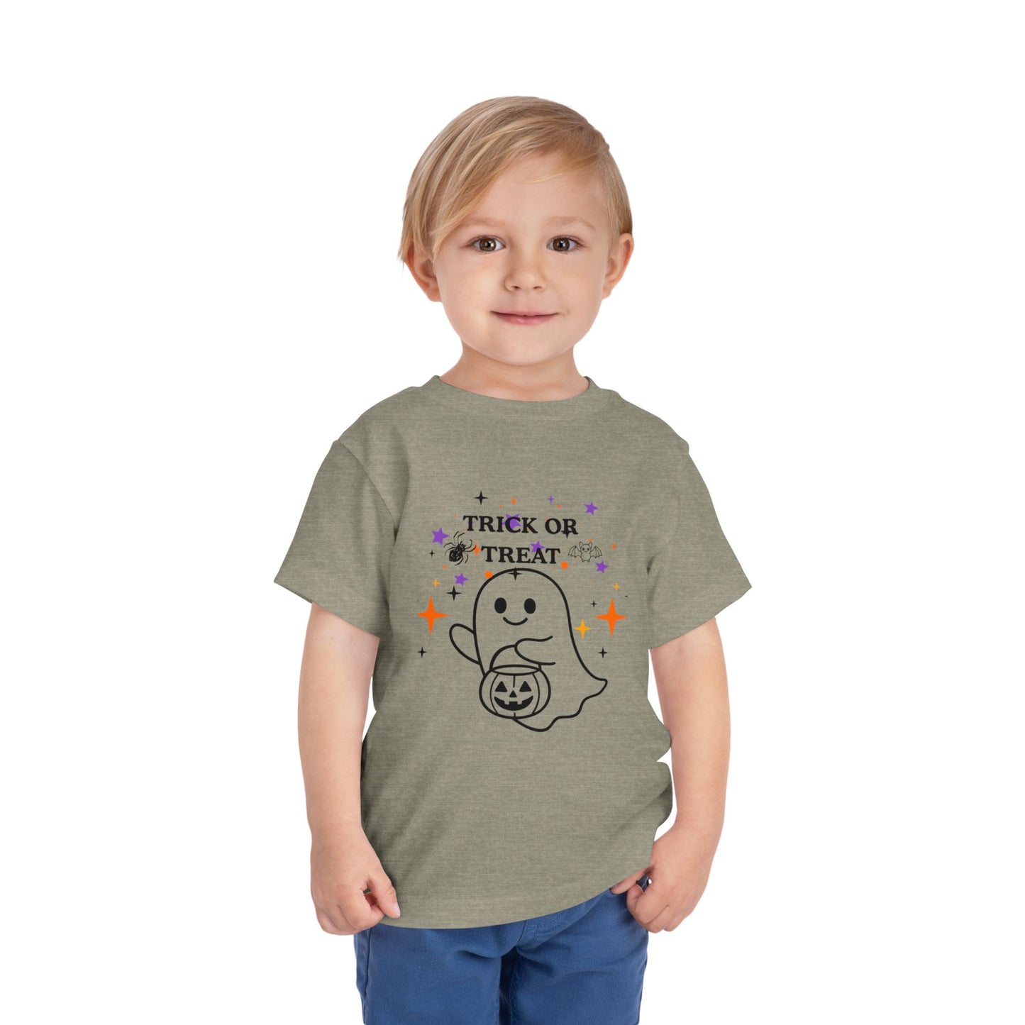 Toddler Halloween Tee - Cute Ghost "Trick or Treat" Pumpkin T-Shirt