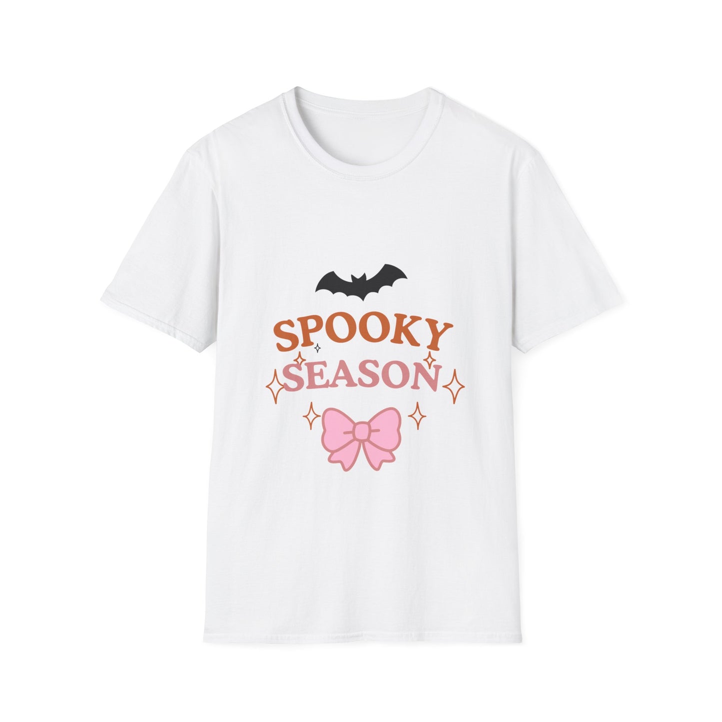 Spooky Season T-Shirt — Cute Halloween Bat & Bow Tee