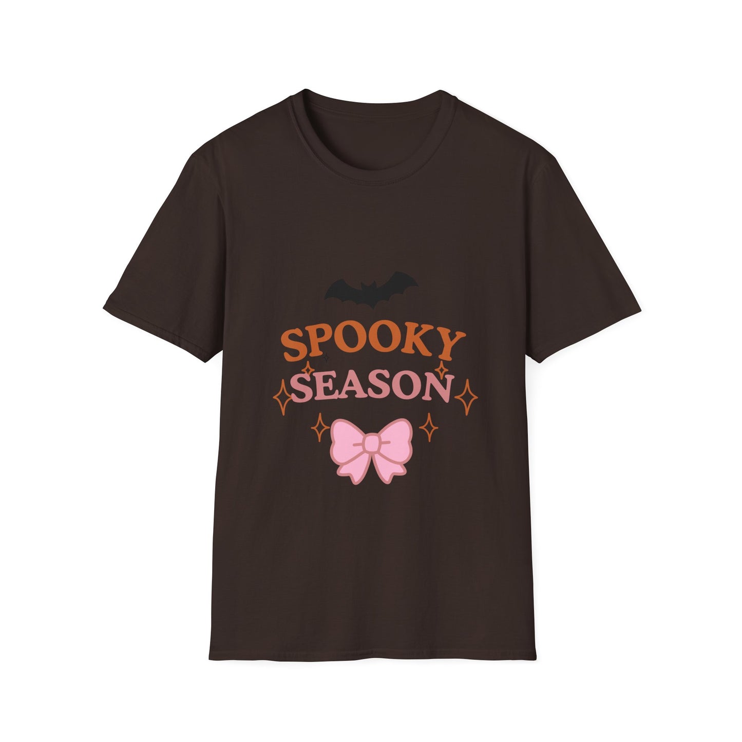 Spooky Season T-Shirt — Cute Halloween Bat & Bow Tee