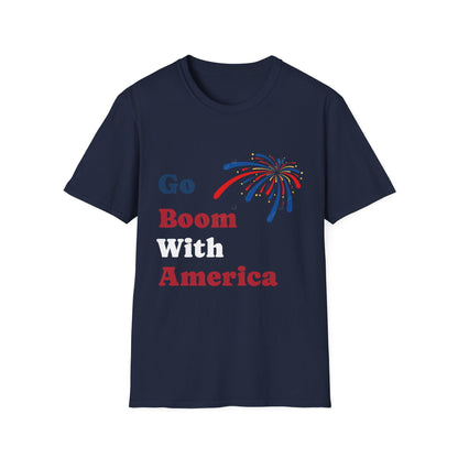 Go Boom America T-Shirt — Patriotic Fireworks Fourth of July Tee