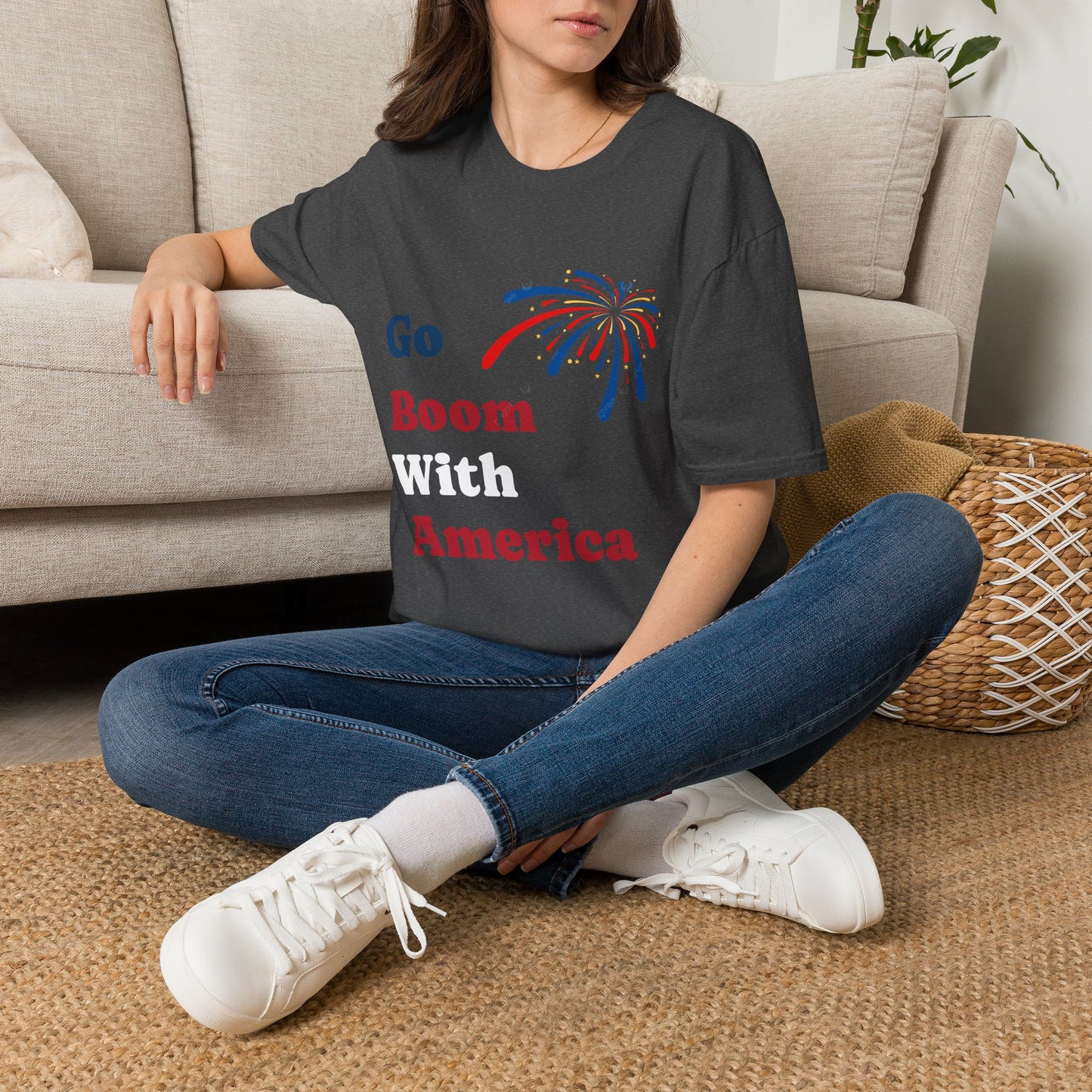 Go Boom America T-Shirt — Patriotic Fireworks Fourth of July Tee