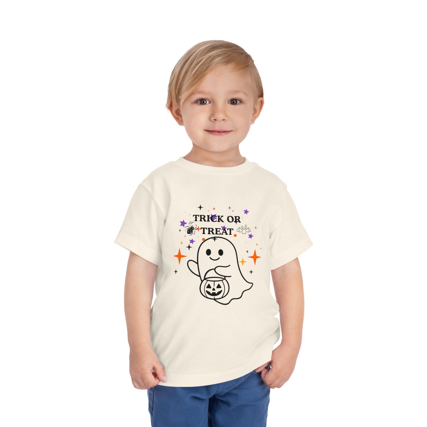Toddler Halloween Tee - Cute Ghost "Trick or Treat" Pumpkin T-Shirt