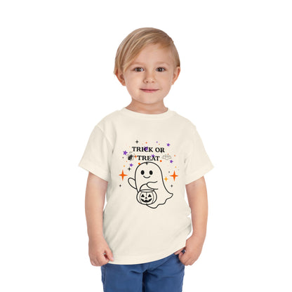 Toddler Halloween Tee - Cute Ghost "Trick or Treat" Pumpkin T-Shirt